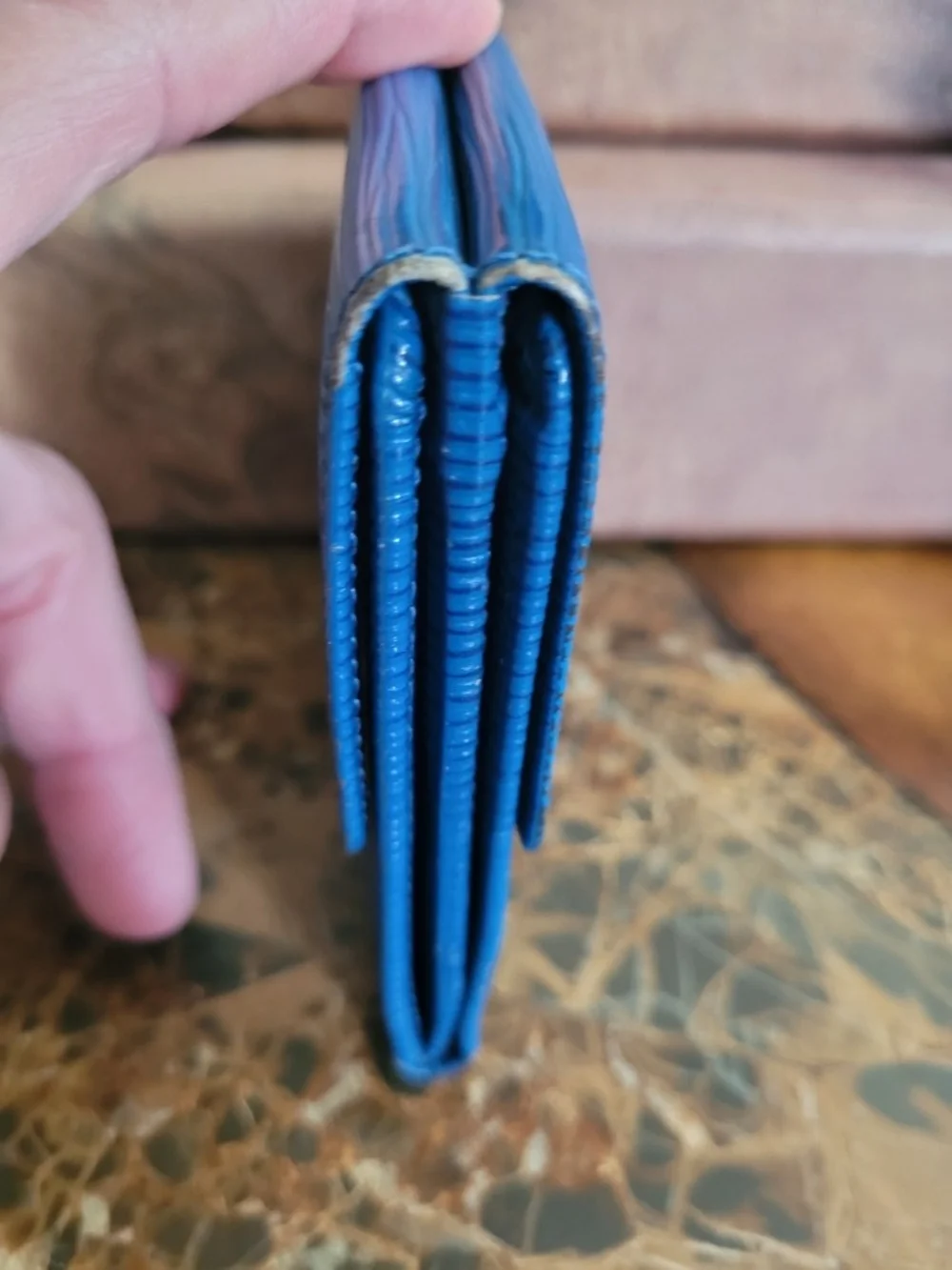 Louis Vuitton Blue Epi Leather Small Wallet